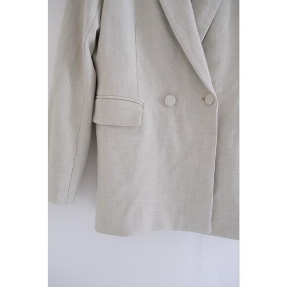 House of Harlow 1960 Blazer Womens M Light Green Woven Tweed Jacket NWT - Picture 6 of 8